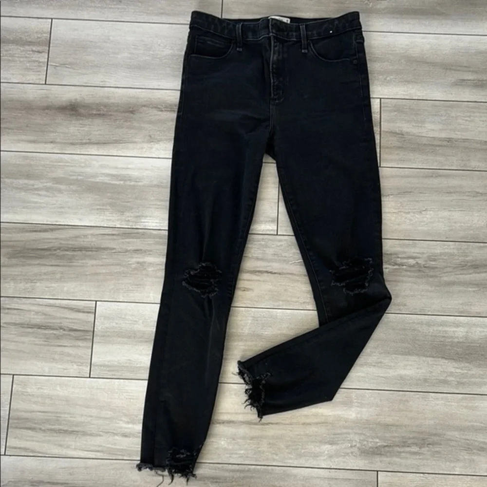 Abercrombie the super skinny ankle high rise jeans size 28 black long